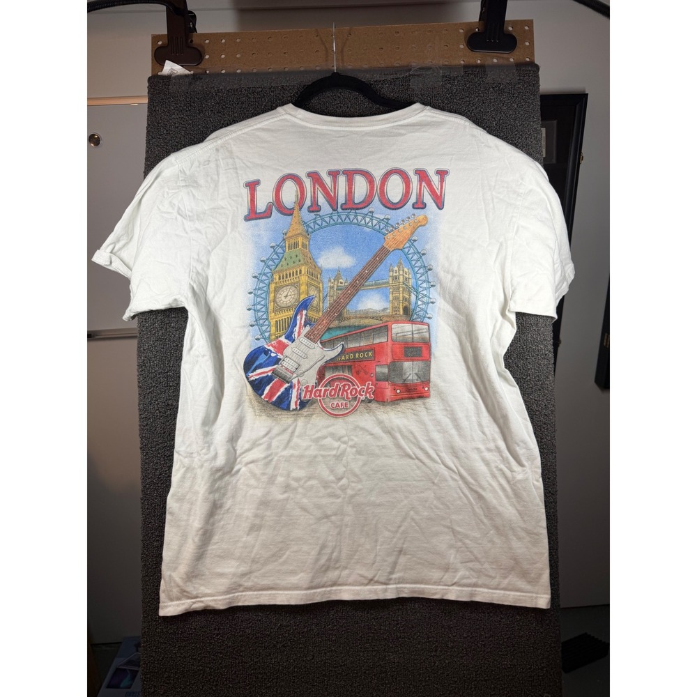 Hard Rock Cafe T-Shirt Mens XL White London Souvenir Graphic Tee Short Sleeve